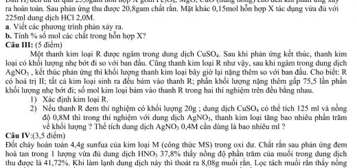 Đáp án và đề thi HSG Hóa Học 9 phòng GD&ĐT Ninh Hòa 2009-2010