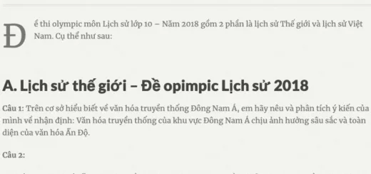 Đề thi Olympic môn Lịch Sử 10 tp. Hồ Chí Minh 2018