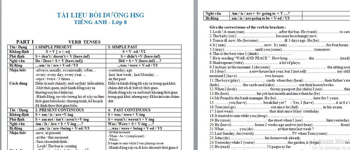 Tài Liệu Bồi Dưỡng Học Sinh Giỏi Tiếng Anh 8 Hay, Chọn Lọc