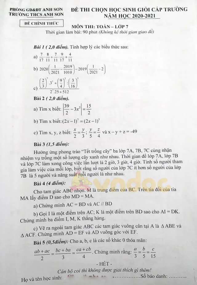 Đề kiểm tra đội tuyển học sinh giỏi lớp 9 môn Ngữ văn năm học 2021-2022 Phòng GD&ĐT Quảng Yên trường THCS Tiên An.