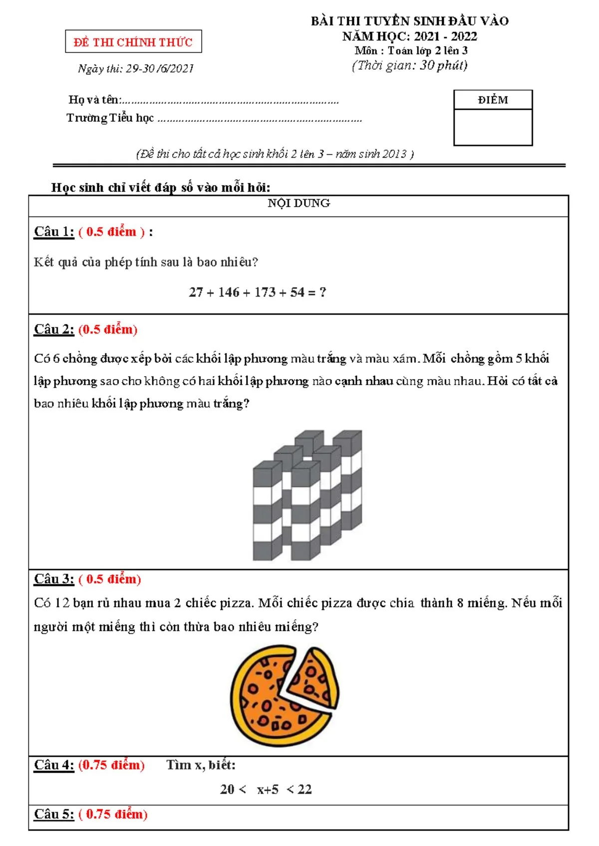Đề luyện thi học sinh giỏi số 30 lớp 7 môn Tiếng Anh có đáp án năm học 2021-2022.