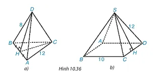 Hình chóp tam giác đều và hình chóp tứ giác đều có kích thước cụ thể để tính diện tích xung quanh trong bài 10.20