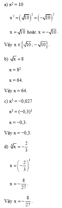 Giải bài 11 trang 58 Toán 9 Tập 1 Chân trời sáng tạo về tìm x