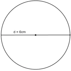 Vẽ hình tròn đường kính 6cm (r=3cm) trong hướng dẫn giải toán lớp 5 trang 10