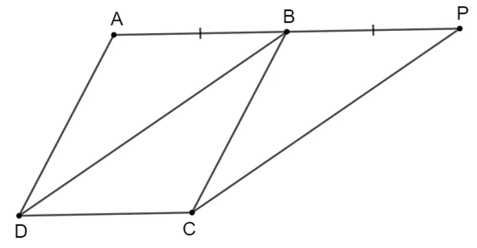 Sơ đồ Tứ giác BPCD và Hình Bình Hành ABCD trong Bài 3.43 - giải toán 8 trang 74