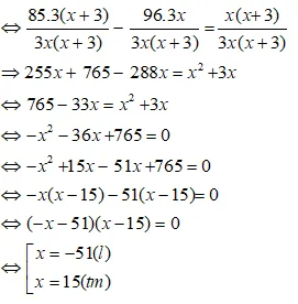 Giải phương trình và tìm năng suất dự định khi giải toán bằng cách lập phương trình