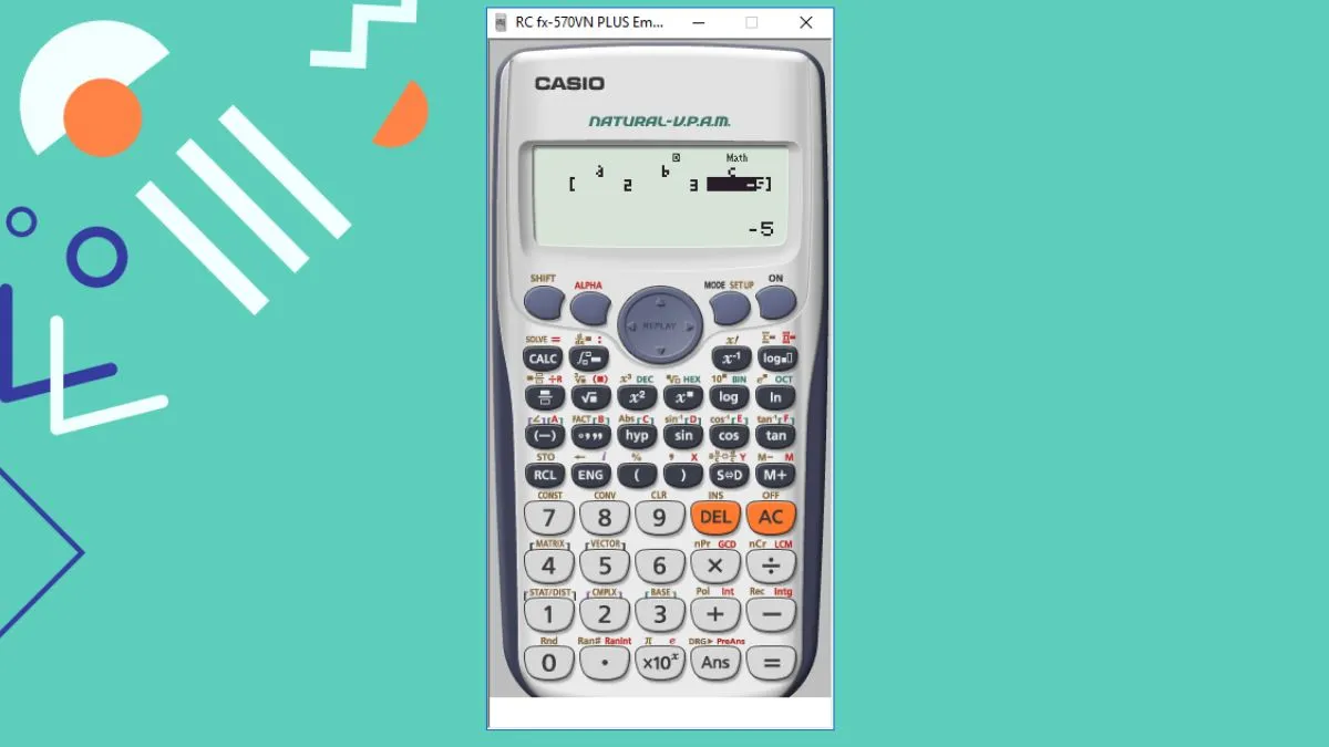 Giao diện nhập các hệ số a, b, c khi giải phương trình bậc hai