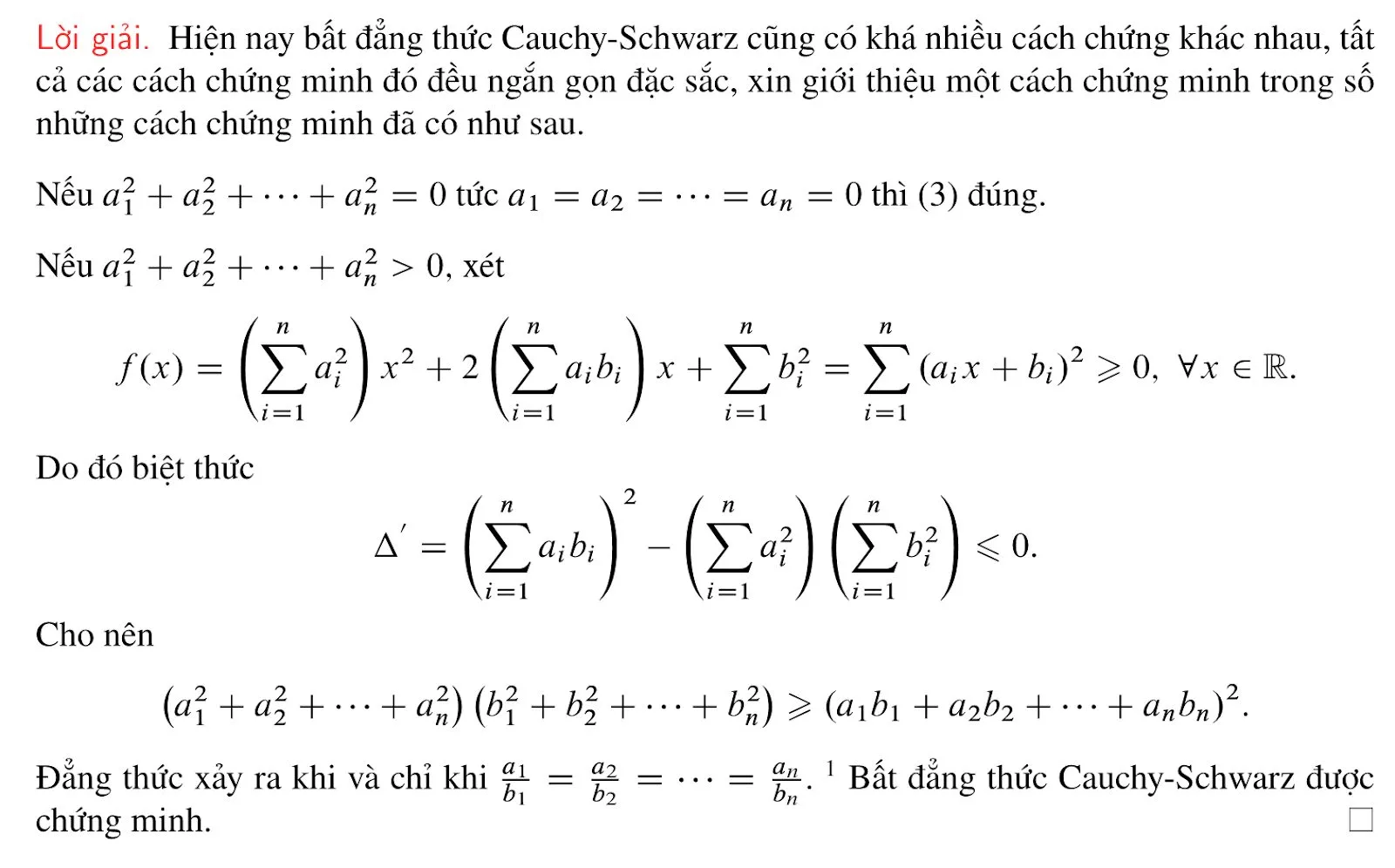 Định Lý Bunyakovsky và Bất Đẳng Thức Cauchy-Schwarz Toàn Diện Nhất