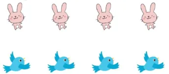 So sánh số lượng thỏ và chim, một bài tập thường gặp trong chuyên đề Giá trị của số