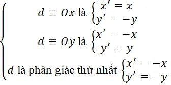 Biểu thức tọa độ của Phép Đối Xứng Trục d