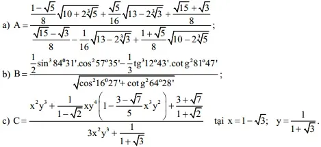 Đề thi giải toán trên Máy tính cầm tay lớp 9 THCS tỉnh Quảng Ninh