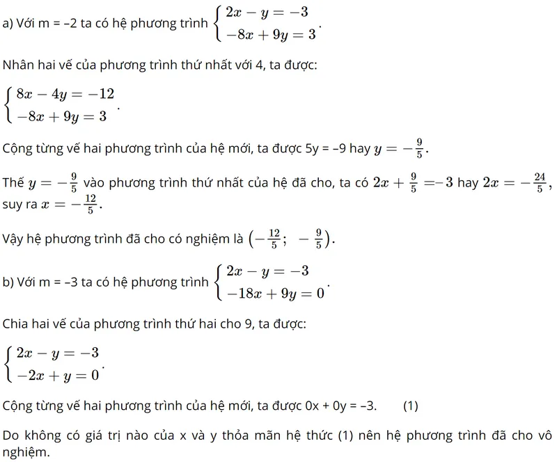 Giải hệ phương trình có tham số m bằng phương pháp cộng đại số