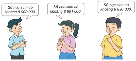 giải toán lớp 4 trang 116 | Làm tròn số học sinh tiểu học của Nam, Việt, Mai