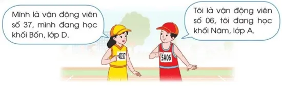 giải toán lớp 4 trang 61 62: Bảng mã số vận động viên khối Ba, Bốn, Năm