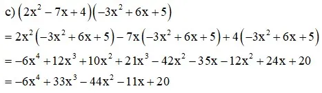 Bước giải phép nhân đa thức thứ hai trong bài giải toán lớp 7 tập 2 trang 40