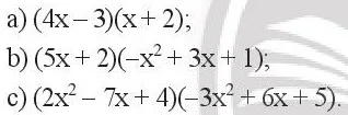 Đề bài Bài 1 trang 40 sách Toán lớp 7 tập 2 sách Chân Trời Sáng Tạo về phép nhân đa thức