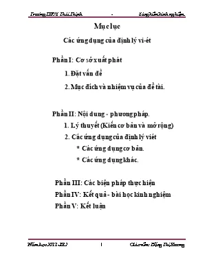 Định Lý Vi Ét Và Các Ứng Dụng Phong Phú Trong Giải Toán