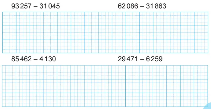 Các phép trừ đặt tính rồi tính lớp 3 trang 61
