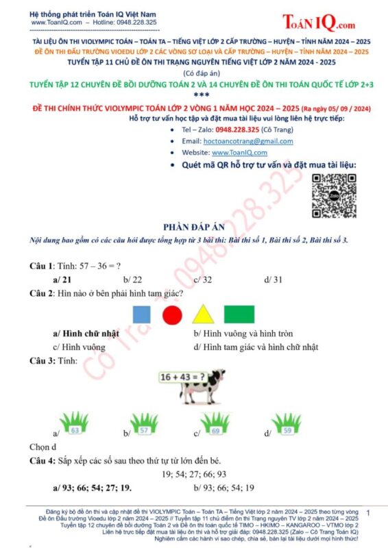 Cách Giải Toán Violympic Lớp 2 Chuyên Sâu: Chiến Lược Chinh Phục Mọi Dạng Bài