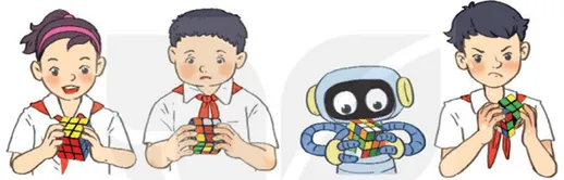 Minh họa Bài 4 Giải toán lớp 5 trang 105 về so sánh thời gian hoàn thành khối Ru-bích