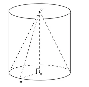 Hình vẽ minh họa cho bài giải toán hình học về khối trụ và khối nón, giúp học sinh giải toán lớp 8 trang 40