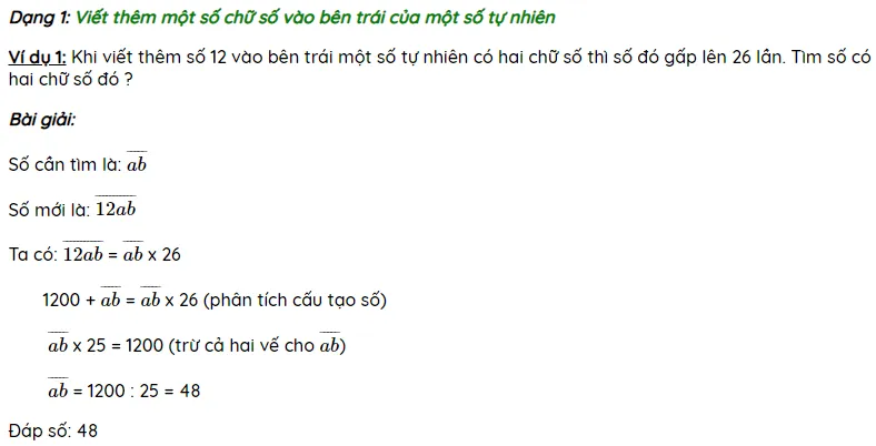 Các bài toán giải bằng phân tích cấu tạo số