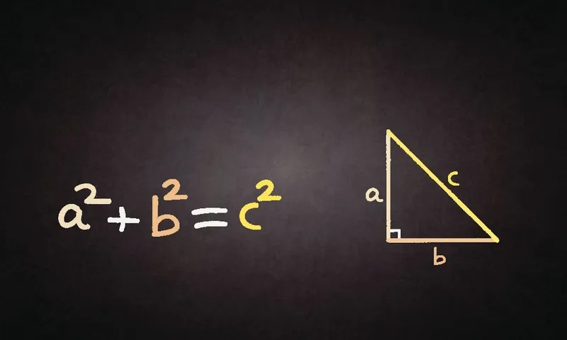 Mô tả hình ảnh công thức định lý Pytago và các cạnh a, b, c