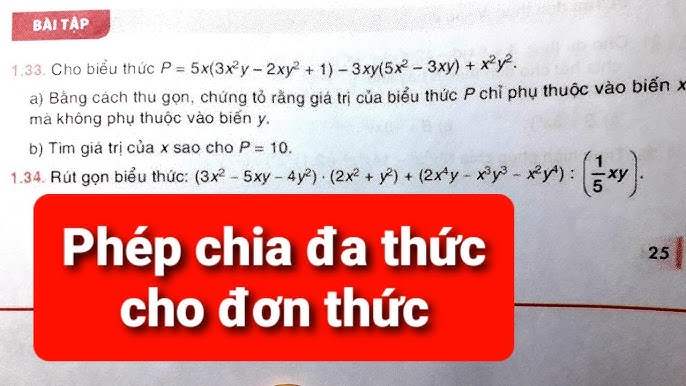 GIẢI TOÁN 8 TRANG 24 Chi Tiết: Bài 5 Phép Chia Đa Thức Cho Đơn Thức (Kết Nối Tri Thức)