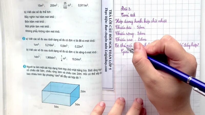 Giải Toán Lớp 5 Trang 118 Bài 3: Hướng Dẫn Chi Tiết Bài Toán Thể Tích Hình Hộp Chữ Nhật