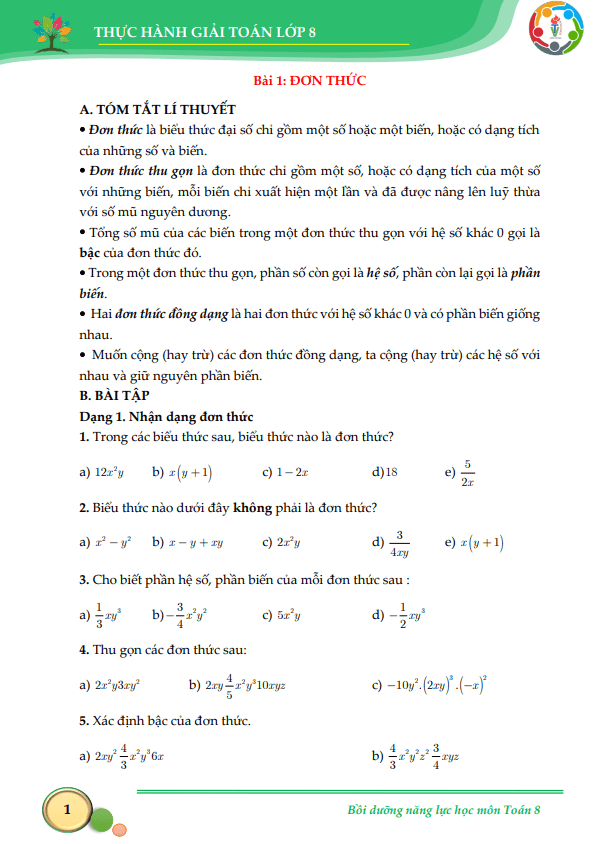 Giải Toán 8 Bài Ôn Tập Chương 1 - Phân Tích Chuyên Sâu Đa Thức Và Hằng Đẳng Thức