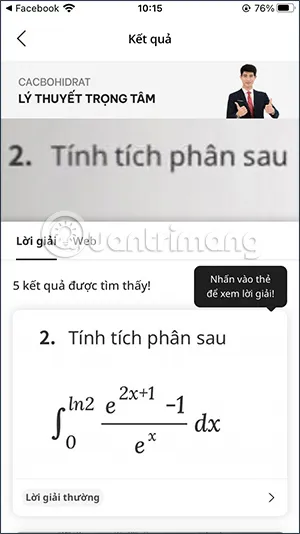 Chụp ảnh giải toán trên QANDA