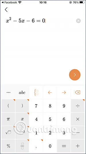 Nhập tay bài toán vào ứng dụng QANDA