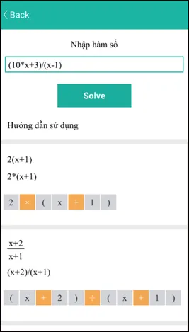 Lời giải chi tiết cho bài toán trên Maths Solver