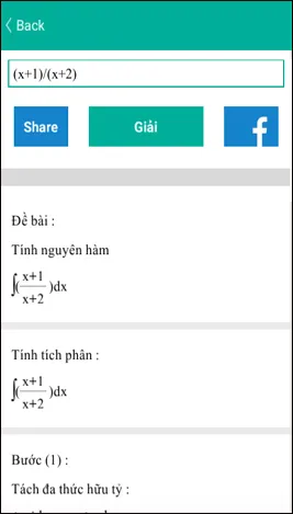 Bài toán trên Maths Solver với kết quả