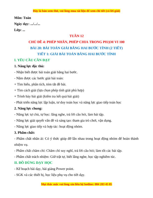 Bài Tập Giải Toán Bằng Hai Phép Tính Lớp 3: Hướng Dẫn Chi Tiết Và Mẹo Làm Bài