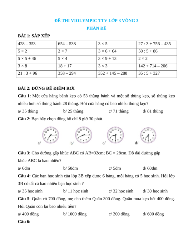 Giải Toán Tiếng Anh Lớp 2: Luyện Thi Violympic Chuẩn Form