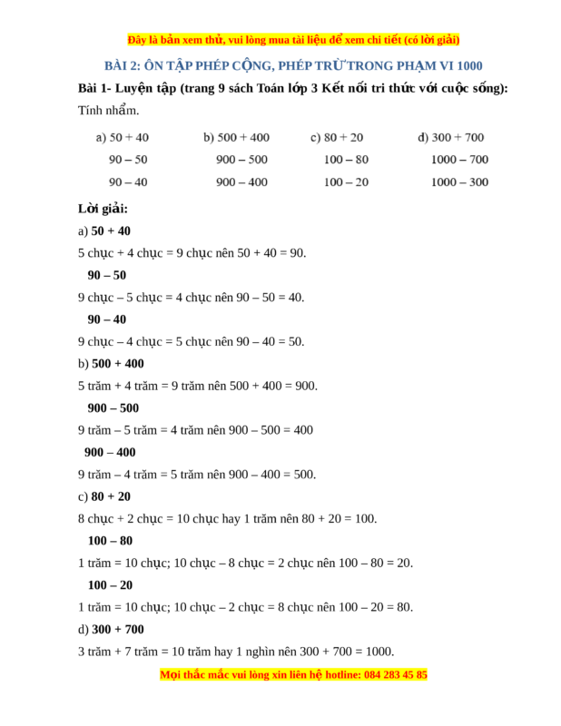 Giải Toán Lớp 4 Trang 80 Kết Nối Tri Thức: Phép Trừ Số Có Nhiều Chữ Số