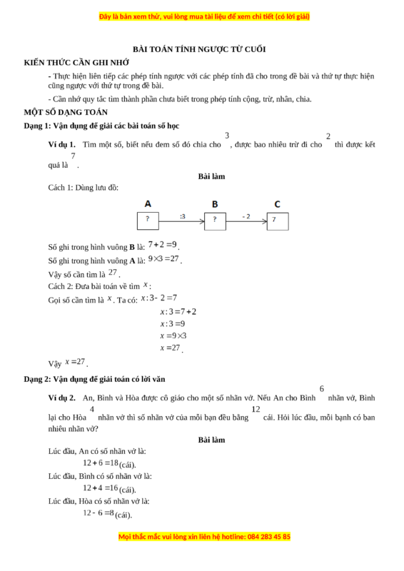Chuyên Đề Toán Lớp 3: Tìm Thành Phần Chưa Biết Của Phép Tính Cộng, Phép Tính Trừ (Cánh Diều Nâng Cao)