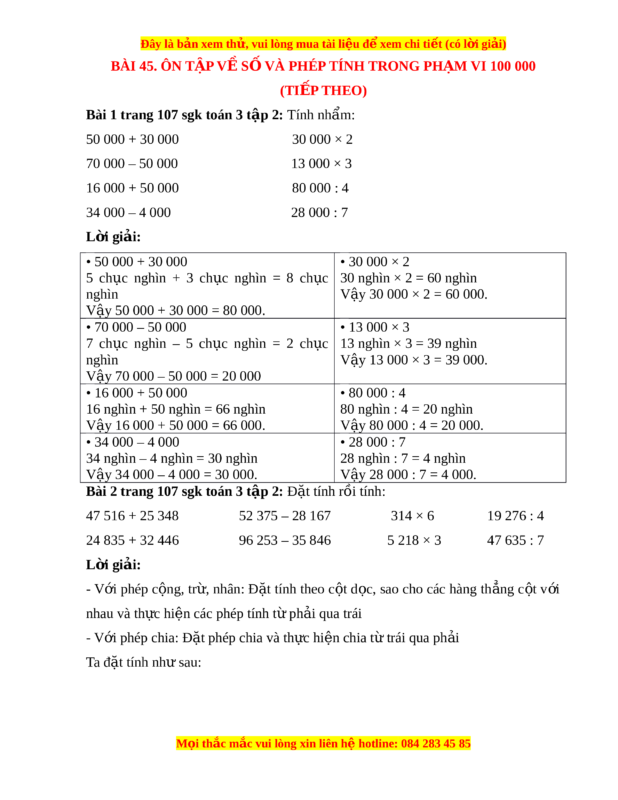 Giải Bài 4 Trang 89 SGK Toán Lớp 4 Cánh Diều Tập 2: Đặt Tính Rồi Tính