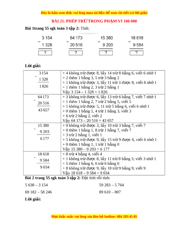 Giải Bài 4 Trang 89 SGK Toán Lớp 4 Cánh Diều Tập 2: Đặt Tính Rồi Tính