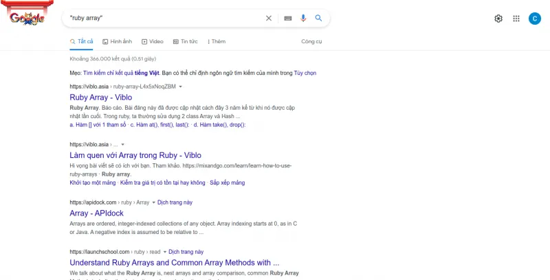 Kỹ thuật tìm kiếm Google với dấu ngoặc kép