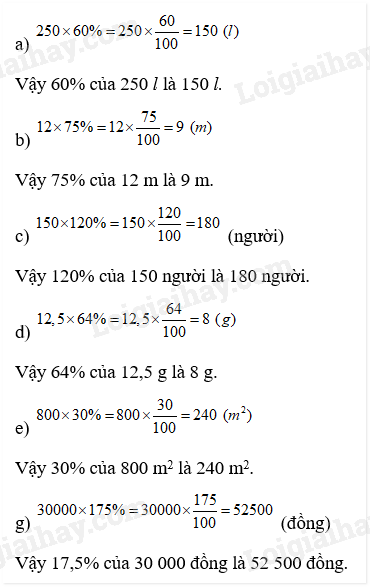 Tìm Giá Trị Phần Trăm Của Một Số