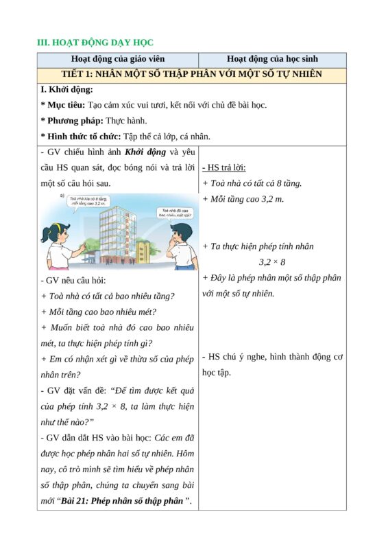 Giải Toán lớp 5 trang 73 Chân trời sáng tạo: Nhân một số thập phân với một số tự nhiên