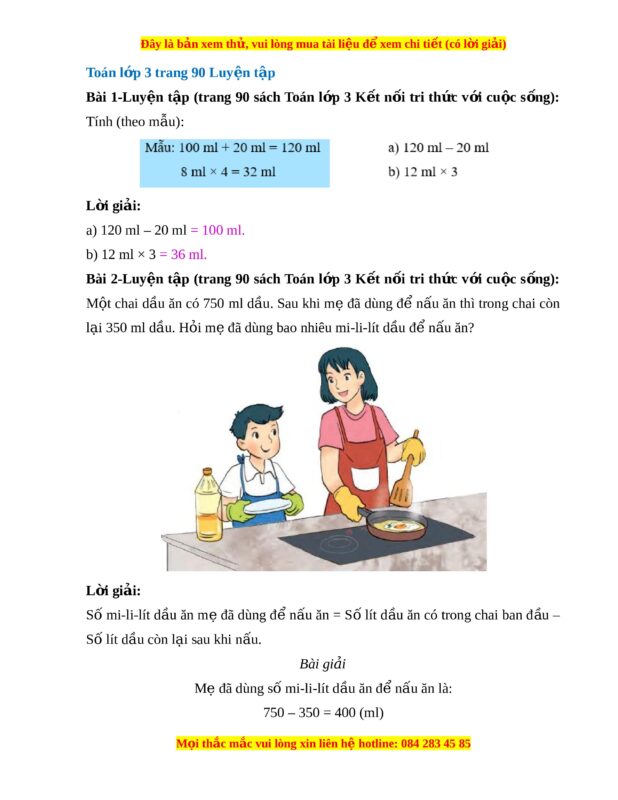 Giải Toán Lớp 3 Trang 89: Kết Nối Tri Thức, Chân Trời Sáng Tạo, Cánh Diều
