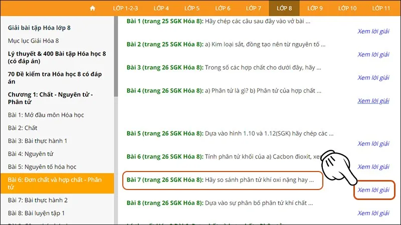 Minh họa giao diện VietJack nhấn nút Xem lời giải