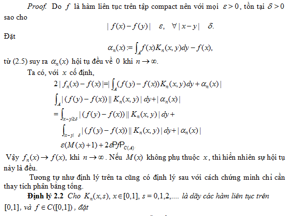 Định Lý Xấp Xỉ Weierstrass Và Các Dạng Tổng Quát