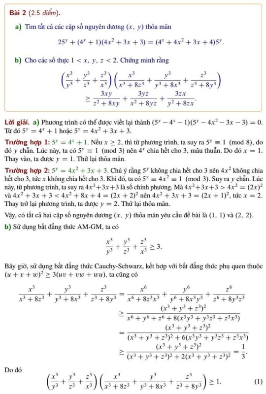 Lời Giải Đề Thi Toán Vòng 2 Lớp 10 THPT Chuyên Khoa Học Tự Nhiên (HSGS) 2025