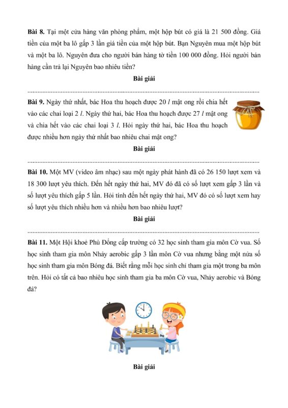 Lời Giải Chi Tiết 300 Bài Toán Có Lời Văn Lớp 4 Hay Nhất