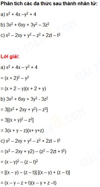 Giải Bài Tập Toán Lớp 8 Bài 8: Phân Tích Đa Thức Thành Nhân Tử Bằng Phương Pháp Nhóm Hạng Tử