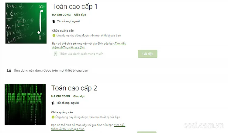 Toán Cao Cấp 1 và Toán Cao Cấp 2 là 2 ứng dụng hỗ trợ giải toán cao cấp vô cùng tiện lợi